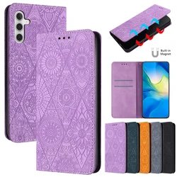 Mandala Leather Magnetic Case for Samsung Galaxy A55 A54 A35 A25 A15 A34 A14 A53 A73 A33 A23 A13 A52 A72 A12 A22 A32 5G Cover