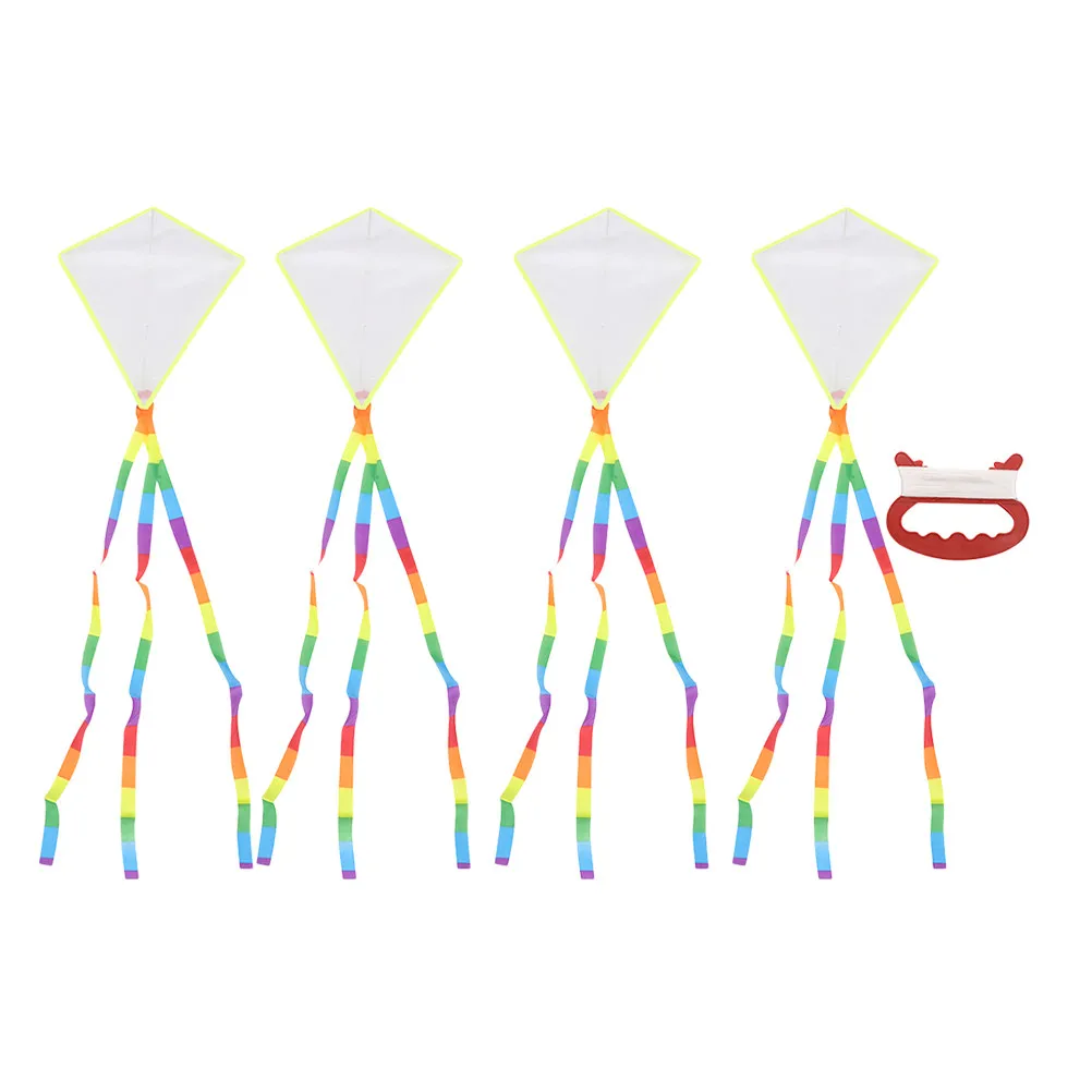 

Набор из 4 заготовок для самостоятельной росписи: тканевые воздушные змеи для детей, интерактивные, для рисования и творчества, для парков, пляжей и активного отдыха на природе