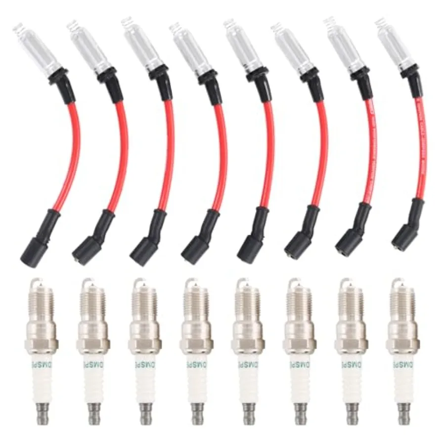 

Iridium Spark Plugs 3186 and Spark Plug Wires M8-48322 Replacement for Chevrolet Silverado Suburban Avalanche GMC Yukon Sierra