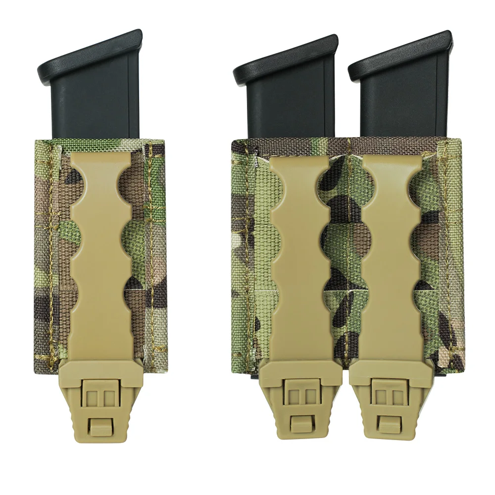 Ophidian MOLLE Mag Pouch FAST 9MM Single/Double Mag Bag Hunting CS Games Air soft Holder With Nylon Support Clip