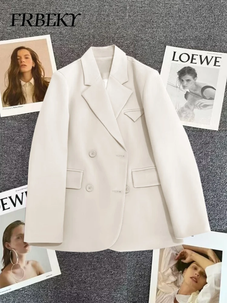 سترة نسائية صغيرة بصفين الصدر ، موضة كورية ، بدلة ترفيهية ، سترة أحادية اللون ، ملابس ، ربيع ، خريف ، جديد