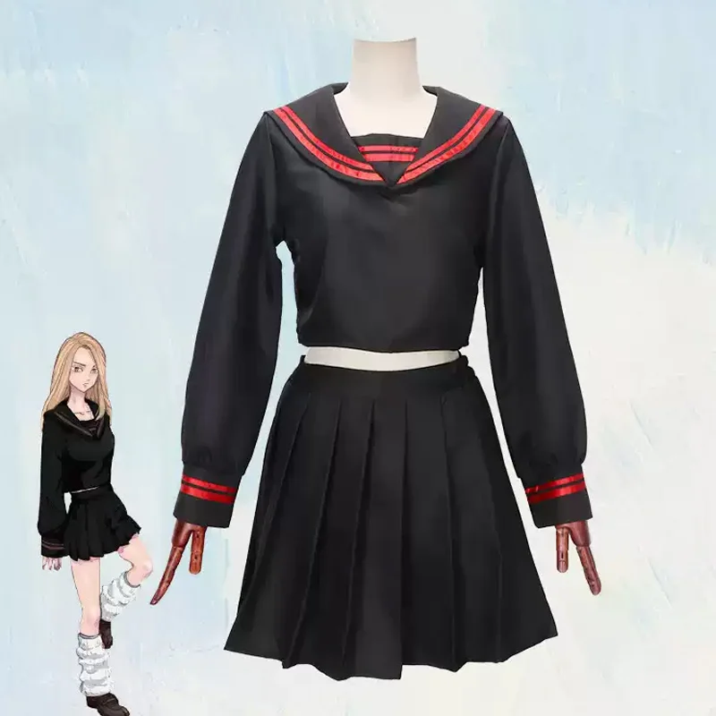 Disfraz de Cosplay de Yuzuha Shiba de Tokyo Revengers, Uniforme Escolar para Mujer, Atuendo de la Banda Tokyo Manji, Traje para Fiesta de Halloween