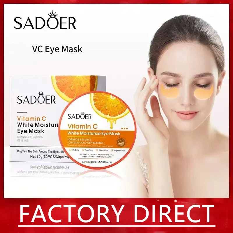

60pcs SADOER Vitamin C Collagen Eye Mask Anti Dark Circles Removal Eyes Bags Moisturizing Firming Eye Patches Eyes Skin Care
