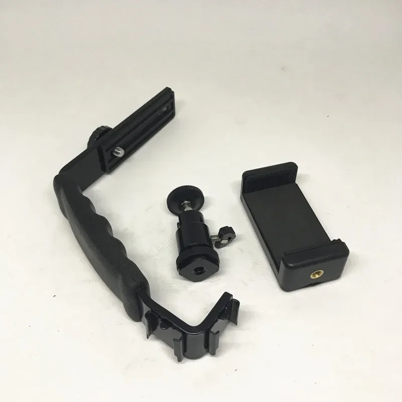 حامل ميكروفون عالمي بمقبض كاميرا على شكل حرف L مع حاملين للأحذية الساخنة لـ Zhiyun Smooth Q/3/DJI Osmo/Rode Videomicro
