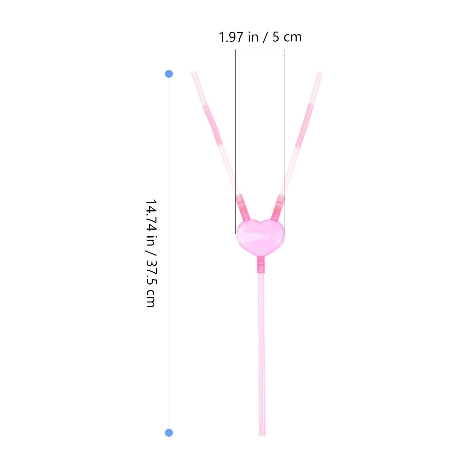 

10Pcs Artistic Heart Straws Double Mouth Design Plastic Drinking Straws for Valentine Engagement Drinking Straw