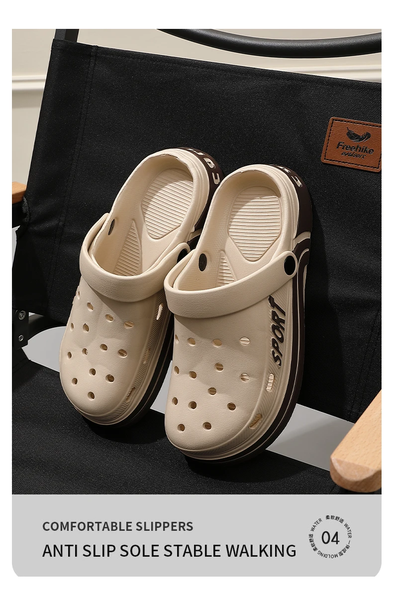 Herren Damen Sport-Clogs Atmungsaktive Loch-Slipper Dicke Plattform EVA Gartenschuhe Rutschfeste Outdoor-Strandsandalen Indoor-Hausschuhe – Detail 7