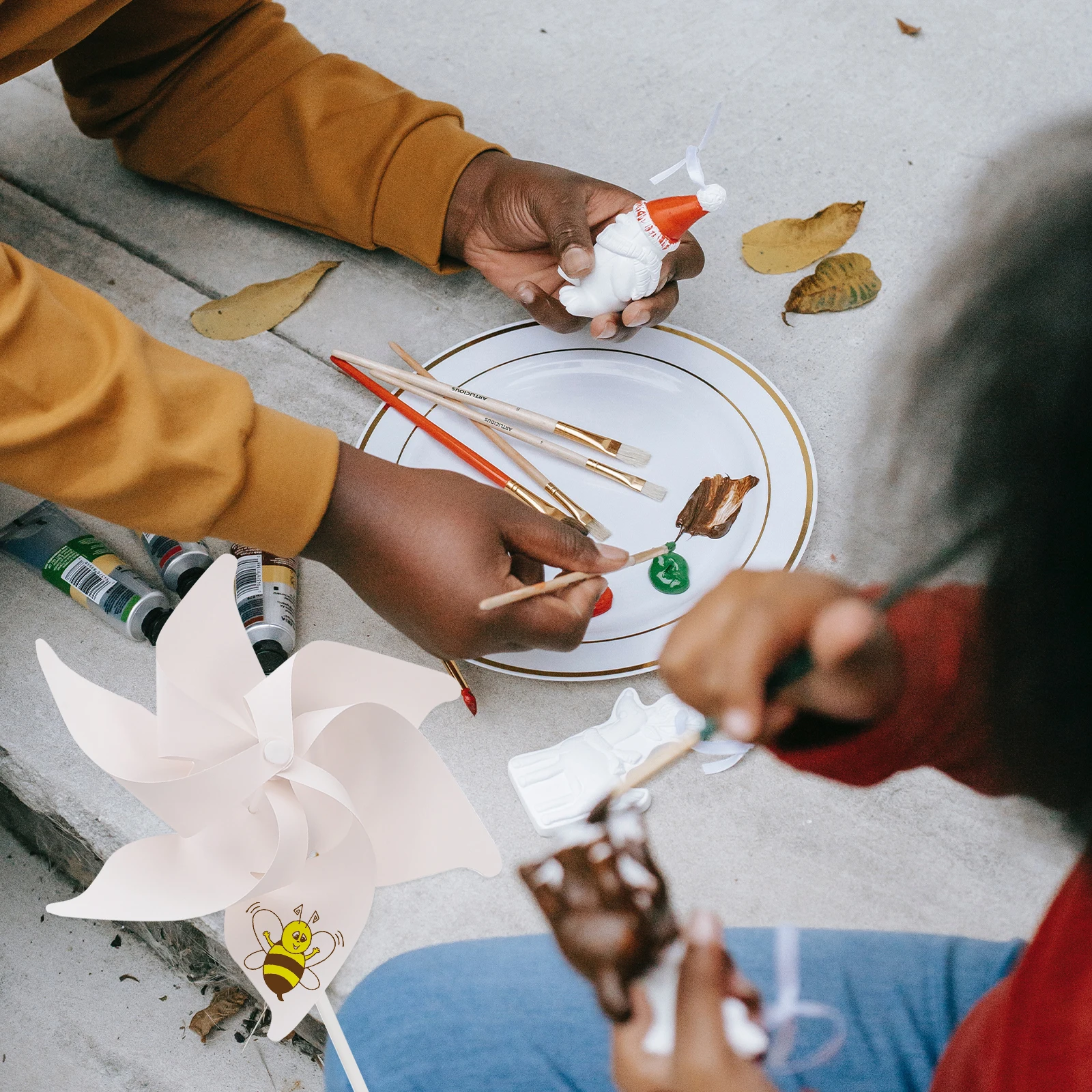 10 Uds. Molino de viento para colorear, molinetes de papel Diy para niños, manualidades pequeñas, Graffiti para niños