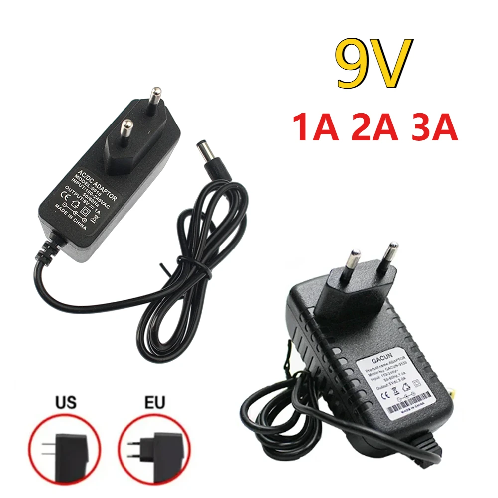 

AC-DC Power Supply Adapter 9V DC Source Transformer 220V 9 Volt Universal Power Adapter Charger 9V 1A 2A 3A
