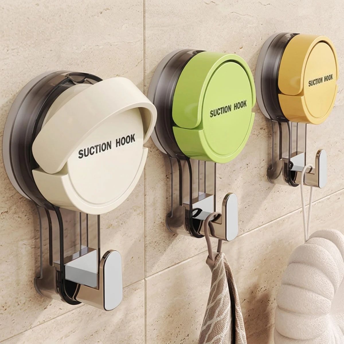 1/2/4PCS Suction Cup Hooks No Punching Wall Hooks for Bathroom Kitchen Bedroom Reusable Towel Clothes Hanger Hook Home Organizer