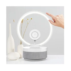 Fast Wireless Charger Round Shape Adjustable Light Multifunction Small Bedside Tables Lamp Speaker