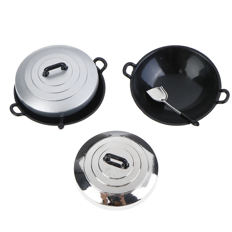 Ustensiles de cuisine miniatures Wok chinois, accessoires de cuisine, maison de courses, échelle 1/12