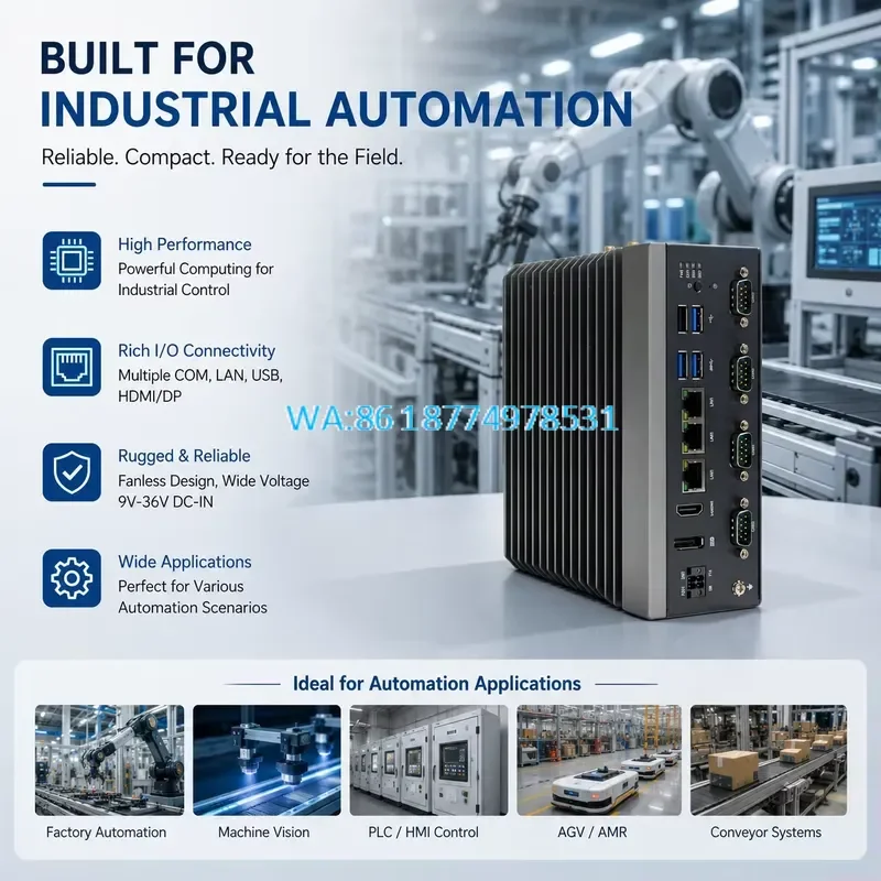 Wmwmnu for Alder Lake N97 i3-N305 Embedded Industrial Mini PC 3LAN 4RS232 RS485 Ports 4USB Fanless 8GB 16GB RAM