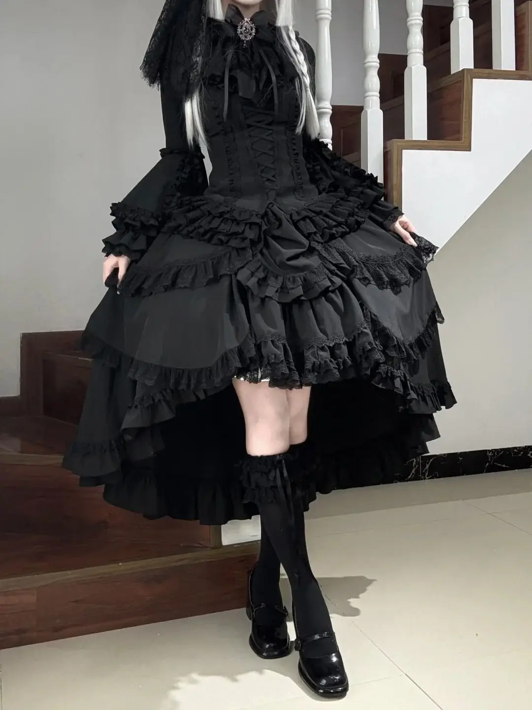 

Gothic Lolita Dark Style Christmas New Year Two-Piece Set Women's plus Size Cosplay Outfit Elegant Skirt And Top Ensemble