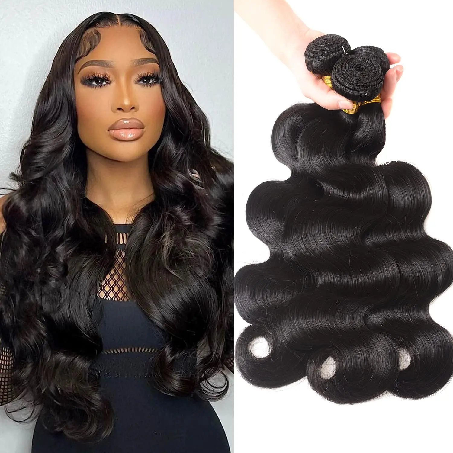 

Body Wave 28 30 40 Inch Indian Remy Raw Virgin Unprocessed 100% Human Hair Water Wave Extensions 1 3 4 Bundles Deal