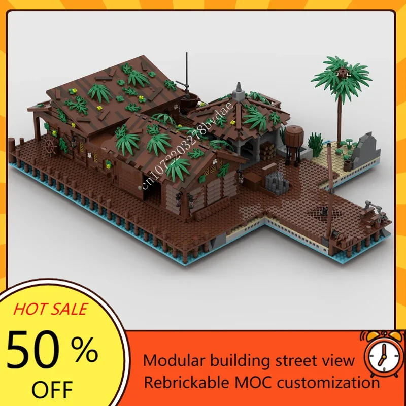 22659ピース 海賊島ベイ リフ島 モジュール式MOC クリエイティブストリートビュー カスタムパズル 建築模型 おもちゃ ギフト