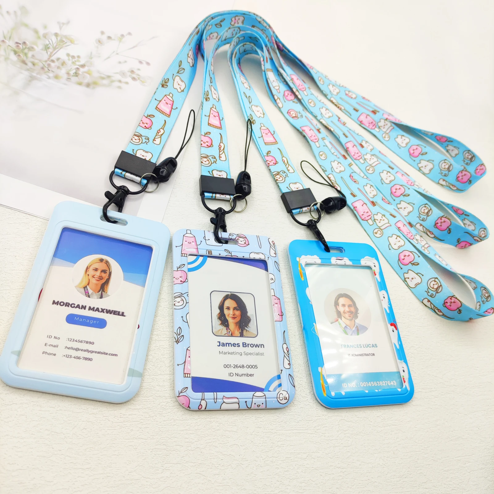 Zahnarzt Lanyard Kartenhalter Schlüsselanhänger Arzt Abzeichen Halter Umhängeband Frauen Lariat Telefon Seil Ausweishalter Zubehör – Detail 4