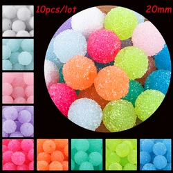 10Pcs Resin Ball Round Acrylic Beads Sugar Sand Pasting Process Fashion For Jewelry Making DIY Handmade Bracelets Accessories