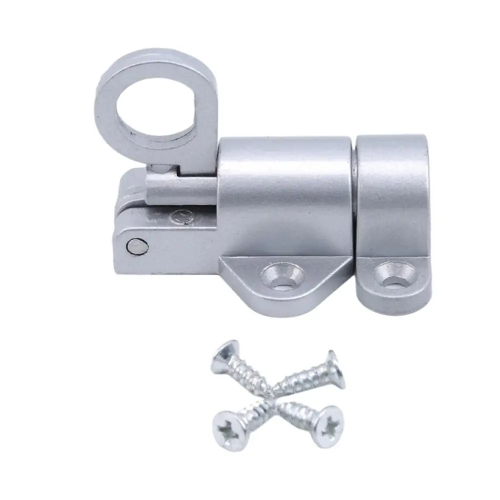 5 pcs Aluminum Alloy Spring Door Bolt Lock Self-closing Automatic Window Gate Security Silver Pull Ring Lock Buckle Gates