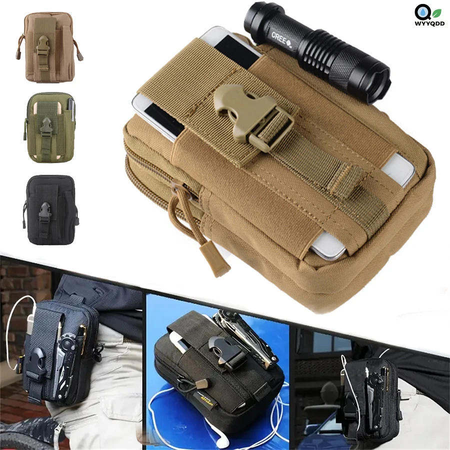 Tactical Camo Waist Bag,Lightweight Breathable Zipper Pouch Suitable for Hiking,Fishing,and Outdoor Sports Machine Washable