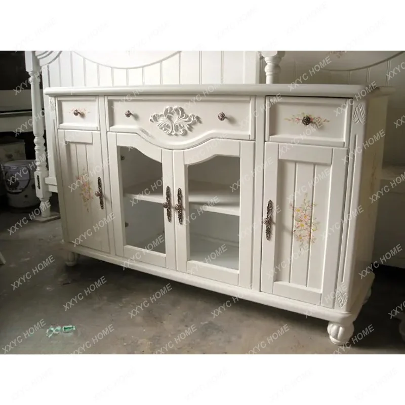 XXKorean style, solid wood hand-painted, dining side, cabinets, simple and modern
