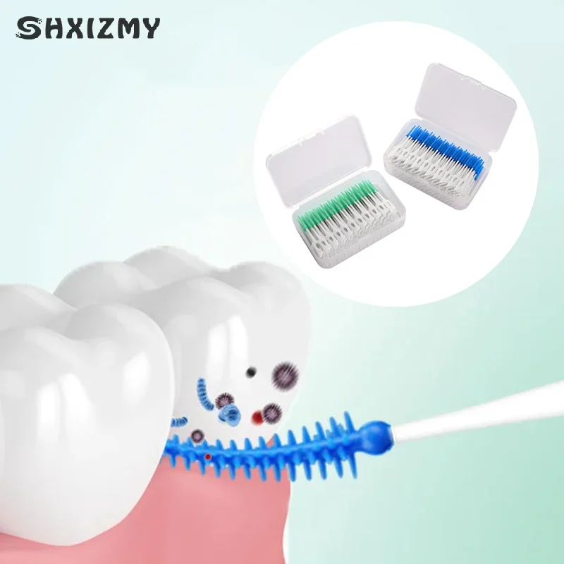 

200 Pcs/box Silicone Interdental Brush Super Soft Dental Cleaning Brushes Teeth Cleaner Dental Floss Toothpicks Oral Care Tools