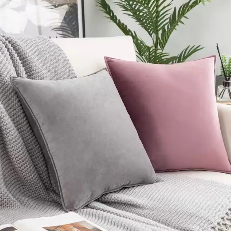 2 Stück weiche, mauvefarbene Luxus-Samt-Kissenbezüge zum Valentinstag, 50 x 50/45 x 45/30 x 50 cm, romantische Kissenhüllen für Wohnzimmer, Couch, Bett – Detail 9