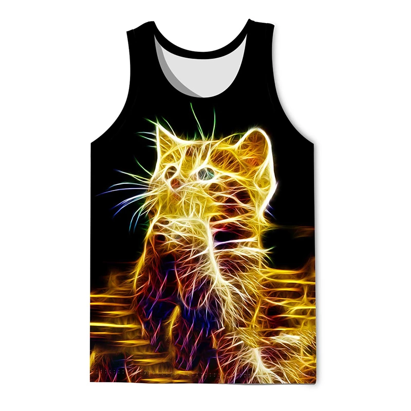 Animal Lion Wolf Pattern Tank Top Gym Tshirt 3D Printed Men Summer Streetwear Basketball Vest Quick Drying Sleeveless Y2k Tops