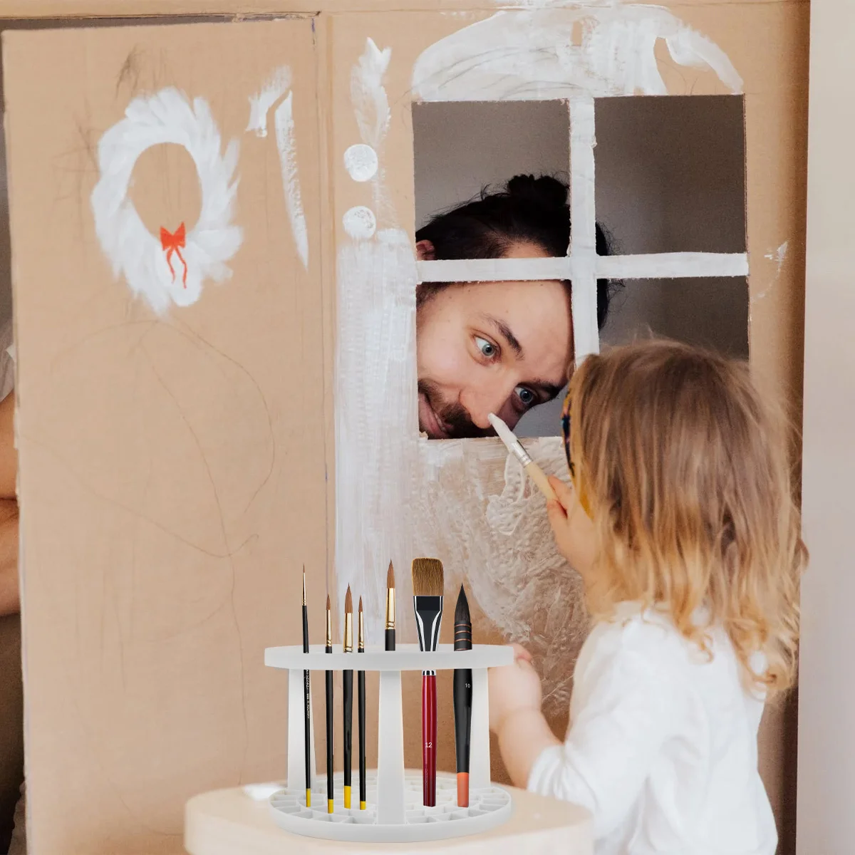 حامل قلم رسم مكون من 46 فتحة، قوي وبسيط، فرشاة طلاء مريحة، رف تخزين، حامل قلم رسم للاستخدام اليومي #4