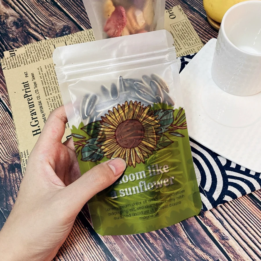

Frosted Nut Snack Packaging Bags, Reusable Standing Zipper Bags, Candy Powder Food Bags
