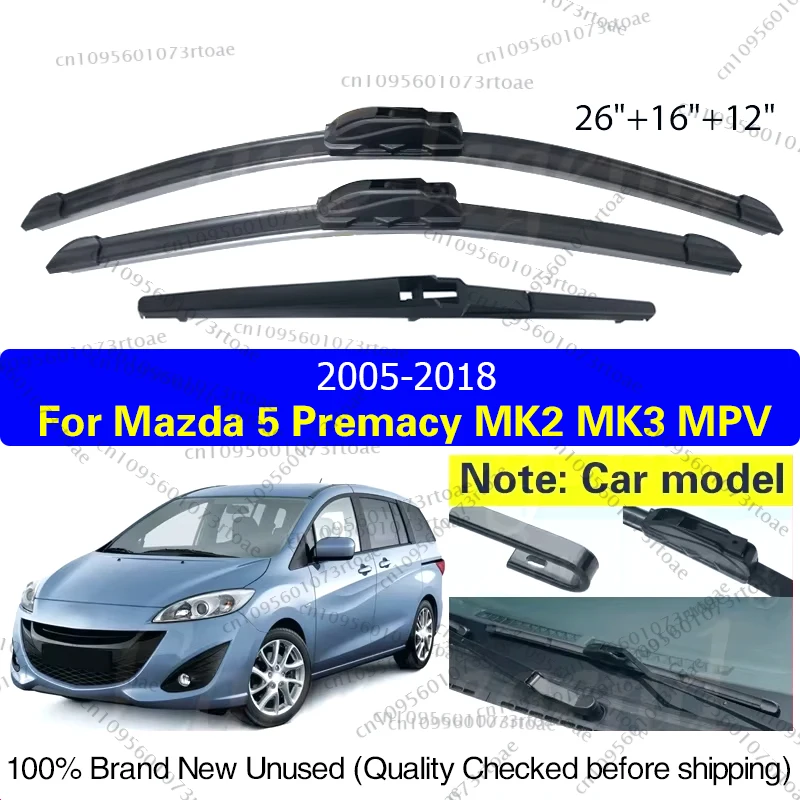 

Автомобильные передние и задние щетки стеклоочистителя для Mazda 5 Premacy MK2 MK3 MPV 2005-2018 лобовое стекло 26 "+ 16" + 12 "автомобильные аксессуары