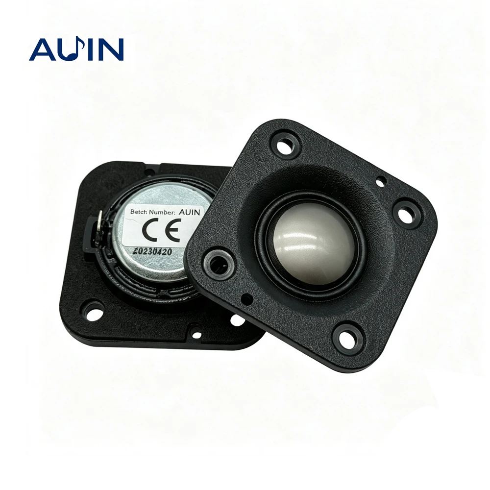 AUIN 2 Stück Lautsprecher 4 Ohm 20W Hochtöner 48MM Quadratische Audio-Seidenmembran HIFI Musik DIY Heimkino Ultradünner Lautsprecher