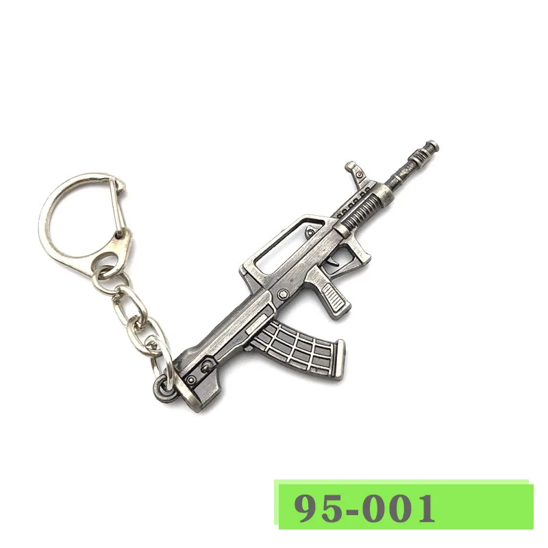 Metal Gun Model Cosplay Anime Game Mini Gun Axe Alloy Weapon Backpack Pendants Fans Collection Girls Boys Gifts