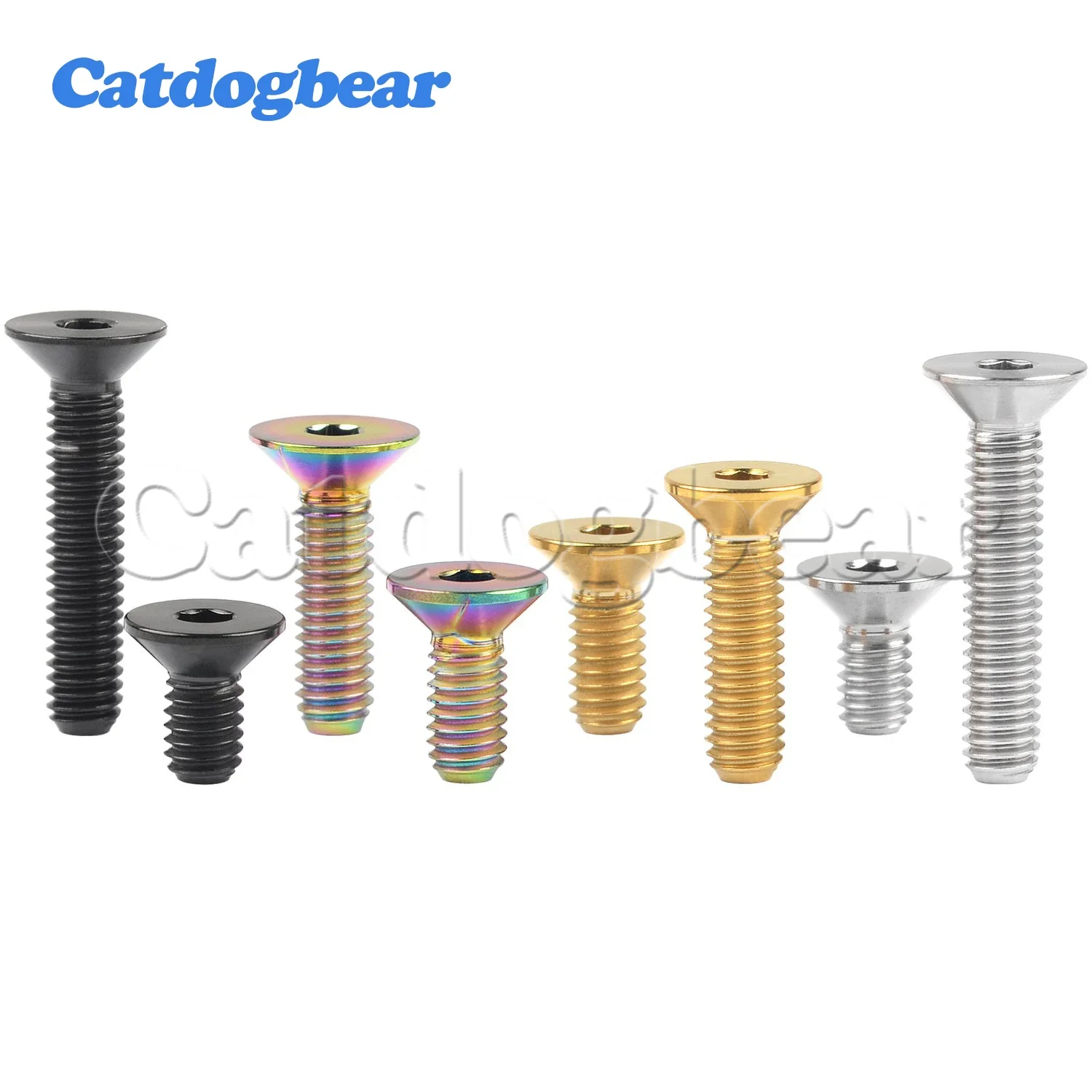 Catdogbear Lega di titanio M3/M4 Bullone a testa svasata Vite a testa cilindrica per bicicletta 6mm 8mm 10mm 12mm 15mm 20mm