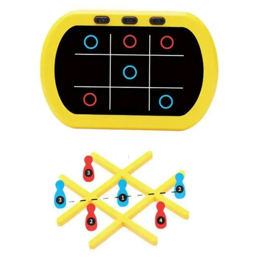 Juegos de mesa 5 en 1 TIC-TAC-TOE batalla eléctrica juego de perno de mano ejercicio de pensamiento rompecabezas Montessori juego de mesa fiesta interior