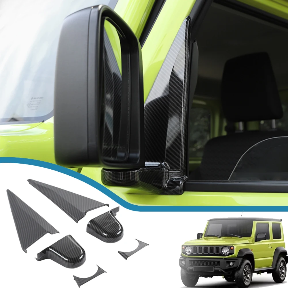 Car Reversing Mirror Base Decoration Cover Stickers for Suzuki Jimny JB64 JB74 2019 2020 2021 2022 2023 Exterior Accessories