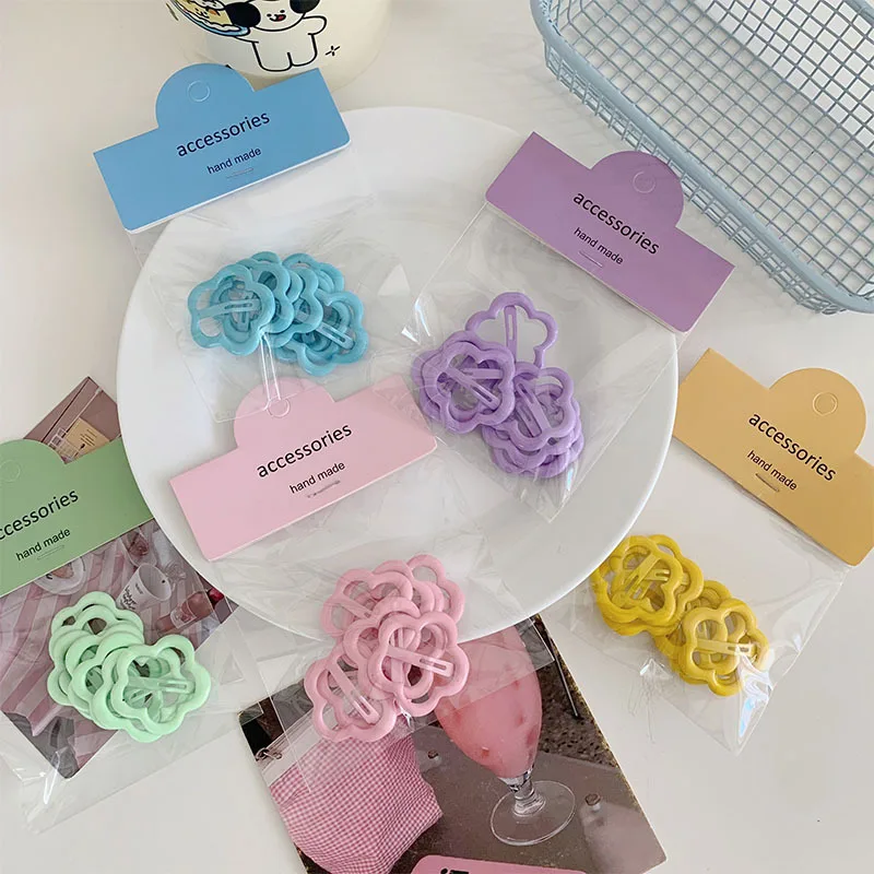 

Colorful Hollow Flower BB Clips Kids Hair Accessories Sweet Lovely Candy Color Side Bangs Flower Clips Set for Girls Toddlers