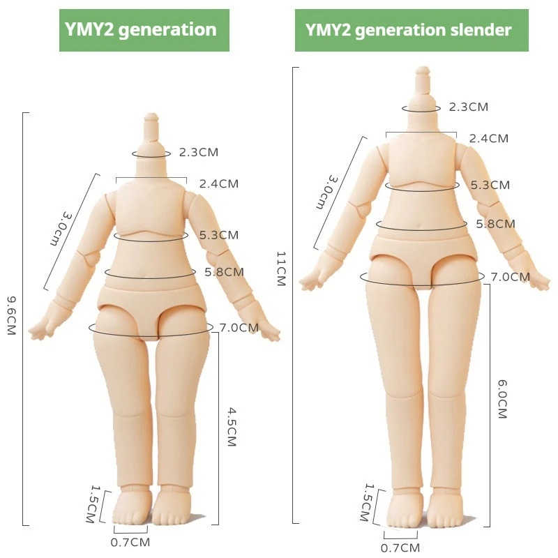 Genuine Ymy Body Upgrade 2nd Generation Ob11 Joint Movable Doll Body Can Be Connected To Gsc Clay Head Bjd Doll Head Toy For Kid