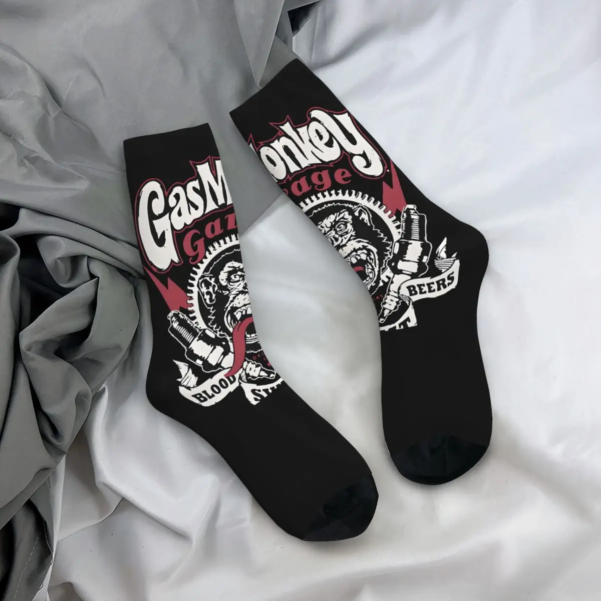 Crazy compression Monkey G Sock for Men Harajuku Gas Monkey Quality Pattern Crew Sock Casual