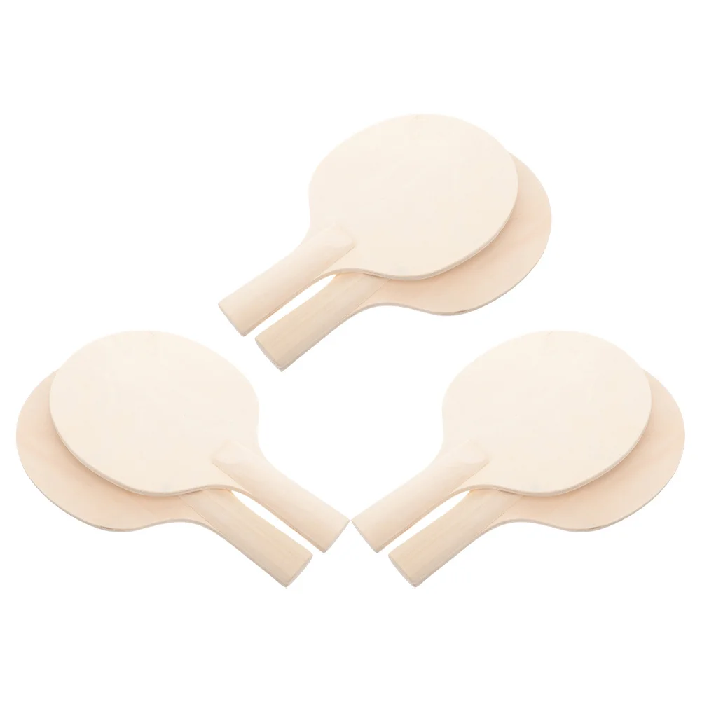 

6pcs Diy Table Tennis Paddle Blanks Unfinished Wooden Paddles Lightweight Durable For Customization Signature Memorabilia Sport
