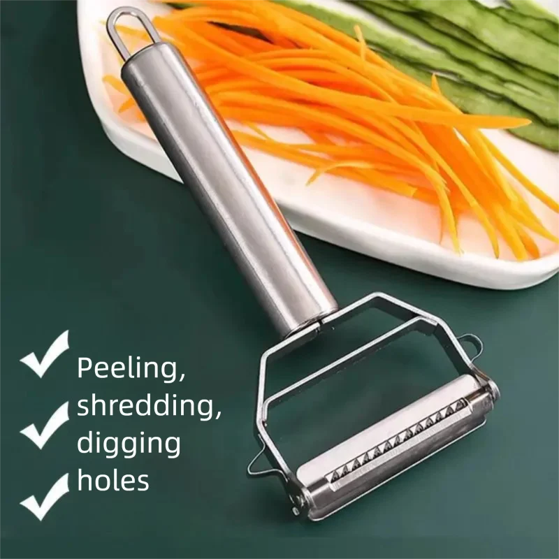 Stainless steel melon peeler and slicer, smiley face design, household fruit and potato grater and peeler, kitchen tool, peeling