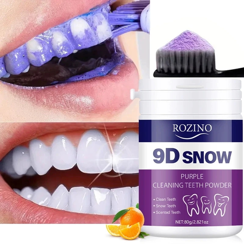 

1/3pcs Purple Teeth Whitening Powder Remove Tartar Yellow Stains Fresh Breath Deep Clean Portable for Daily Use and Travel