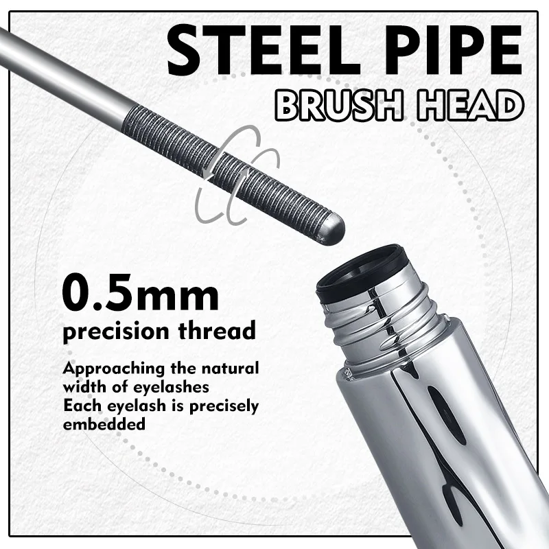 Metal Iron Lashes Mascara Waterproof Silk Fiber Mascara Black Long Curling Eyelash Extensions Non-clumping Eyes Makeup Cosmetics:Metal Iron Lashes Mascara Waterproof Silk Fiber Mascara Black Long Curling Eyelash Extensions Non-clumping Eyes Makeup Cosmetics