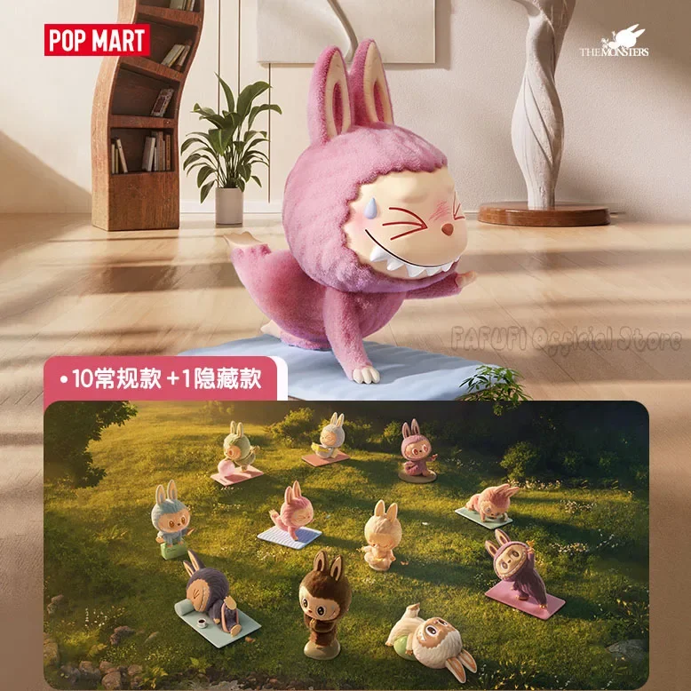 POPMART THE MONSTERS Lazy Yoga Series Blind Box Guess Bag Mystery Box Toys Doll Cute Anime Figure Ornaments Gift Collection