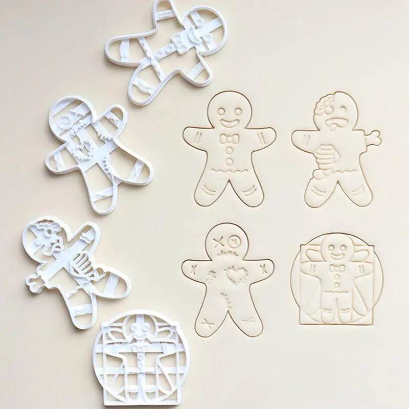 Gingerbread Man Cookie Cutter Christmas Baking Cookie Mould Christmas Gingerbread Man Shaped Decorative Cookie Cutters For Kids