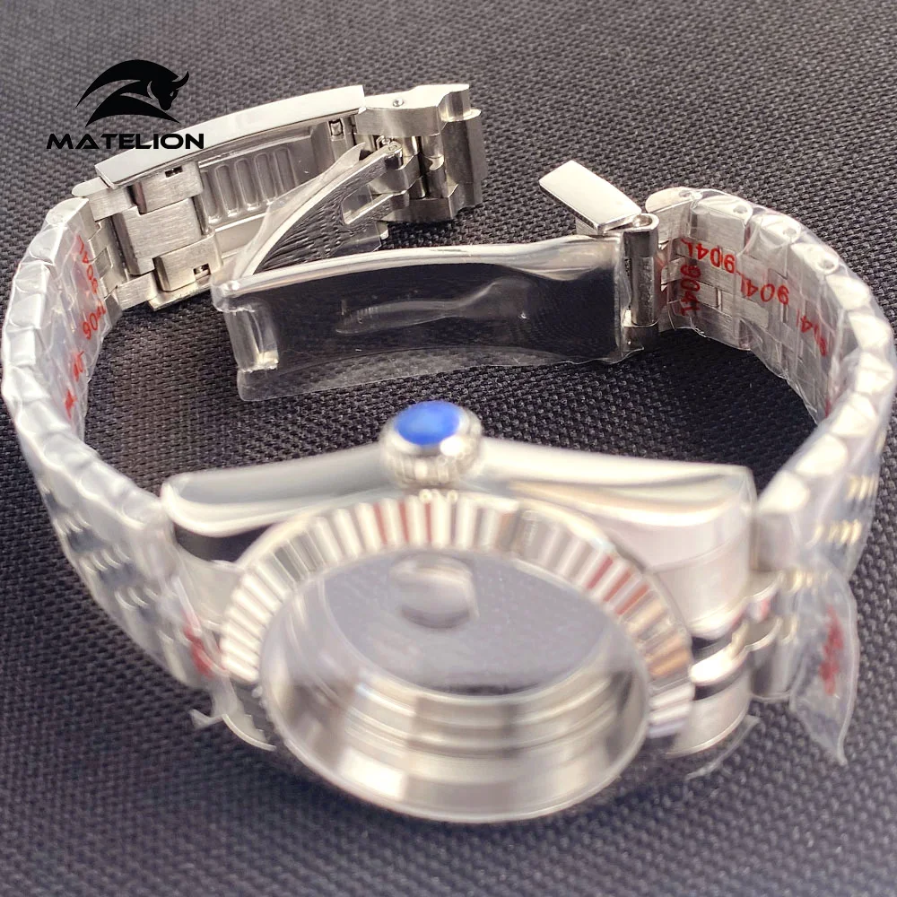 Matelion Silver 36mm 39mm Fluted Curved Watch Case for NH34 NH35 NH36 NH38 NH39 NH70 NH72 ETA2824 PT5000 Jubilee Bracelet