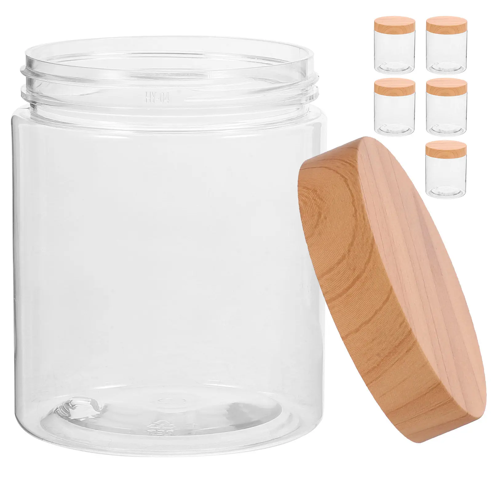 6Pcs Kitchen Storage Containers Airtight Clear Plastic Dry Food Storage Jars Large Capacity Canisters for Spice Candy Nuts