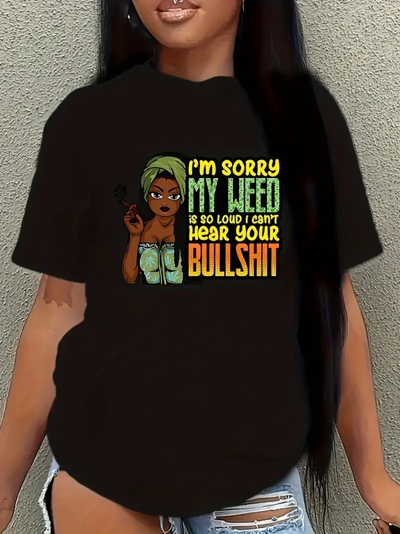T-shirt z nadrukiem wycięcie pod szyją z nadrukiem figur i liter na co dzień t-shirt z krótkim rękawem na lato odzież damska Harajuku Y2K topy