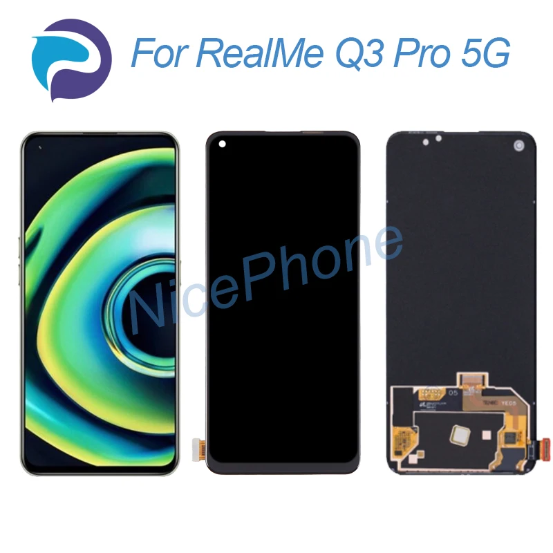 

Для RealMe Q3 Pro 5G LCD дисплей кодирующий преобразователь сенсорного экрана в сборе Замена 6,43 "RMX3031 Q3 Pro 5G экран ЖК-дисплей