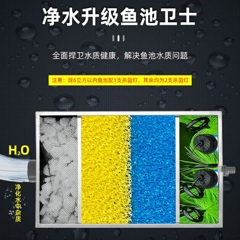 Koi fish pond purifier filter large water circulation system outdoor landscape pond water purification equipment filter box