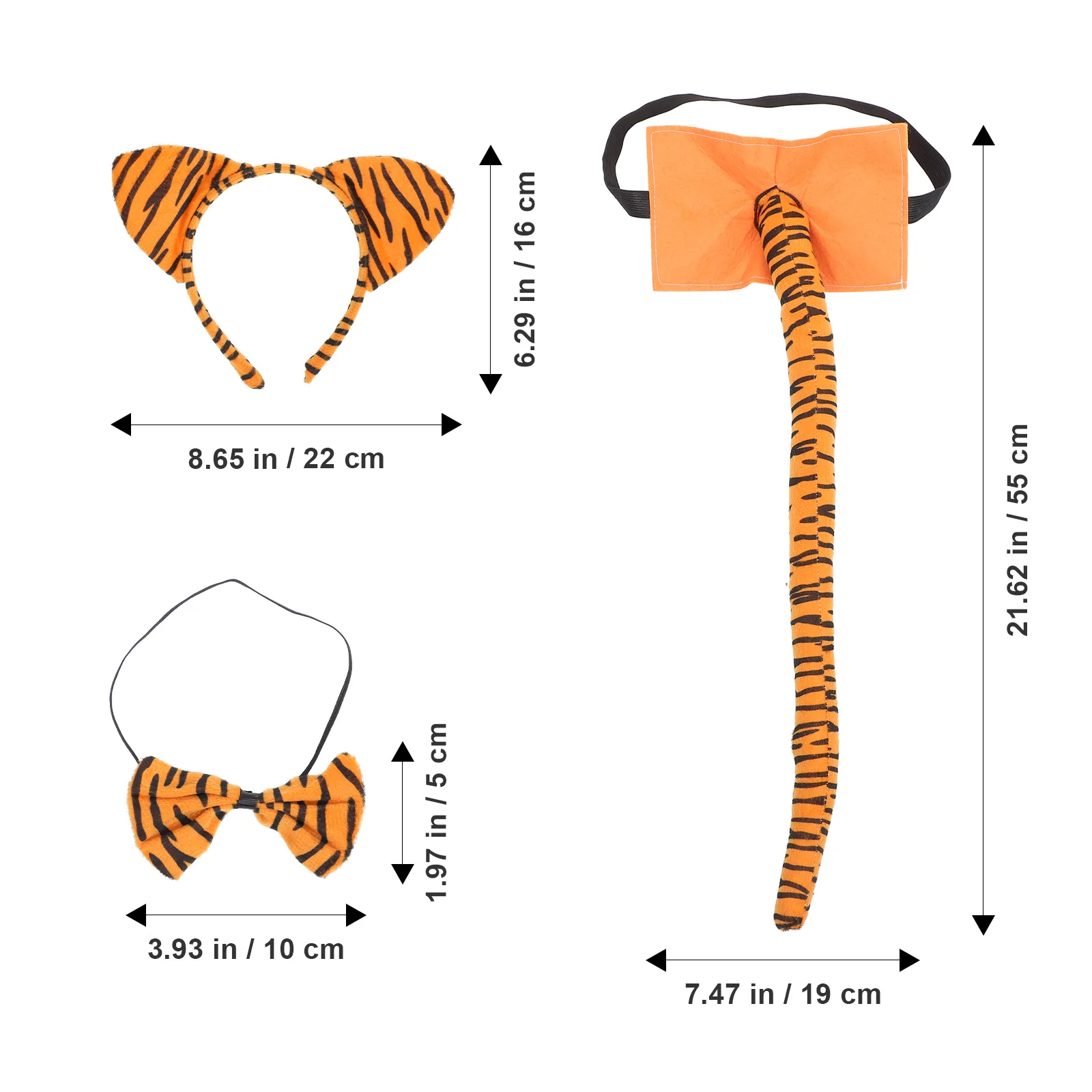 1 セット タイガー コスチューム セット ユニークなデザイン 快適 軽量 調整可能 子供用 フェスティバル パーティー ハロウィン コスプレ 小道具 装飾